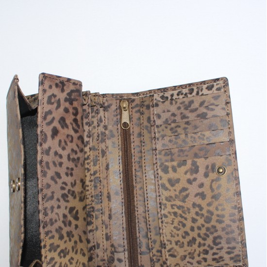 Madamzel Wallet Leopard Print Leather